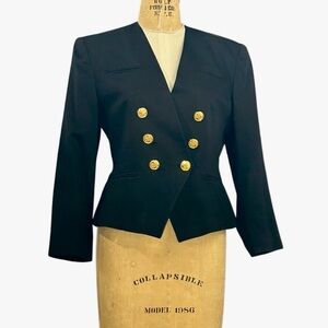 Guy Laroche Black Blazer with Gold Buttons
